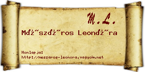 Mészáros Leonóra névjegykártya